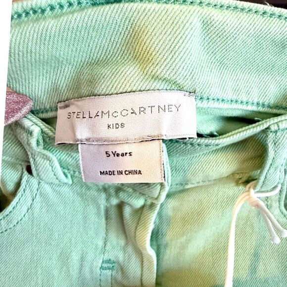 Stella McCartney Kids Girl Denim Mint Shorts.  Size 5 - Picture 6 of 7